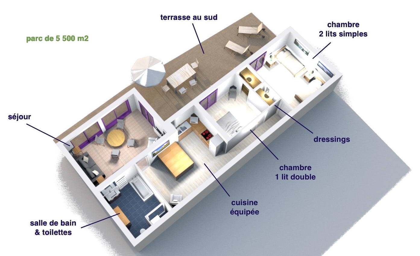 plan de l'appartement vue mer