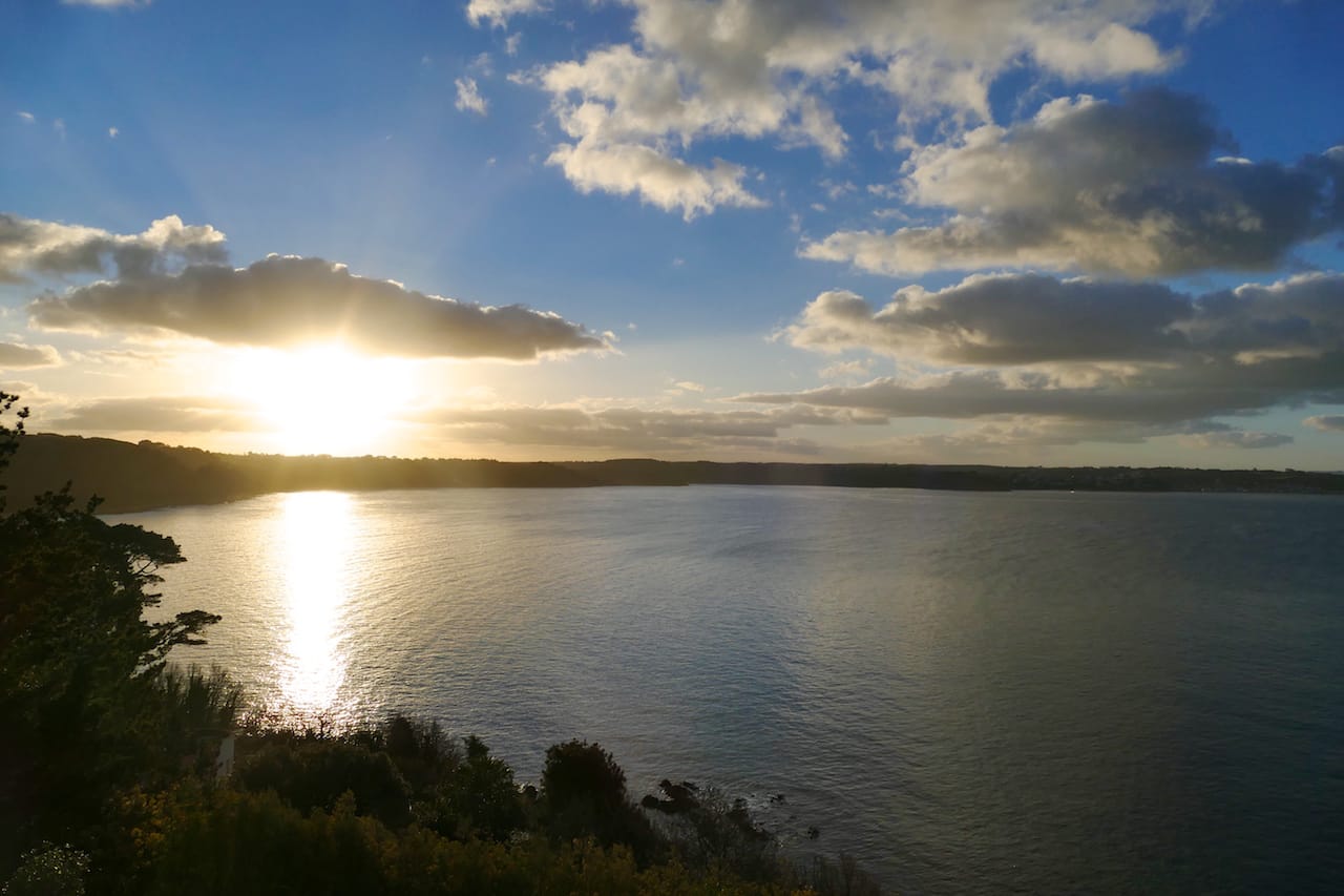 Sunrise on the sea in winter