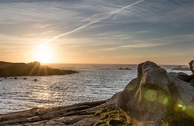 Photo - coucher de soleil sur la mer à Ploumanac'h